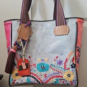 Consuela Shimmering Floral Tote